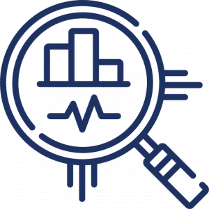 Icône de loupe sur les graphiques