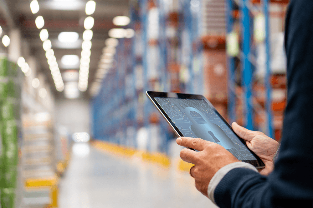 Tablette montrant l'image d'un cadenas