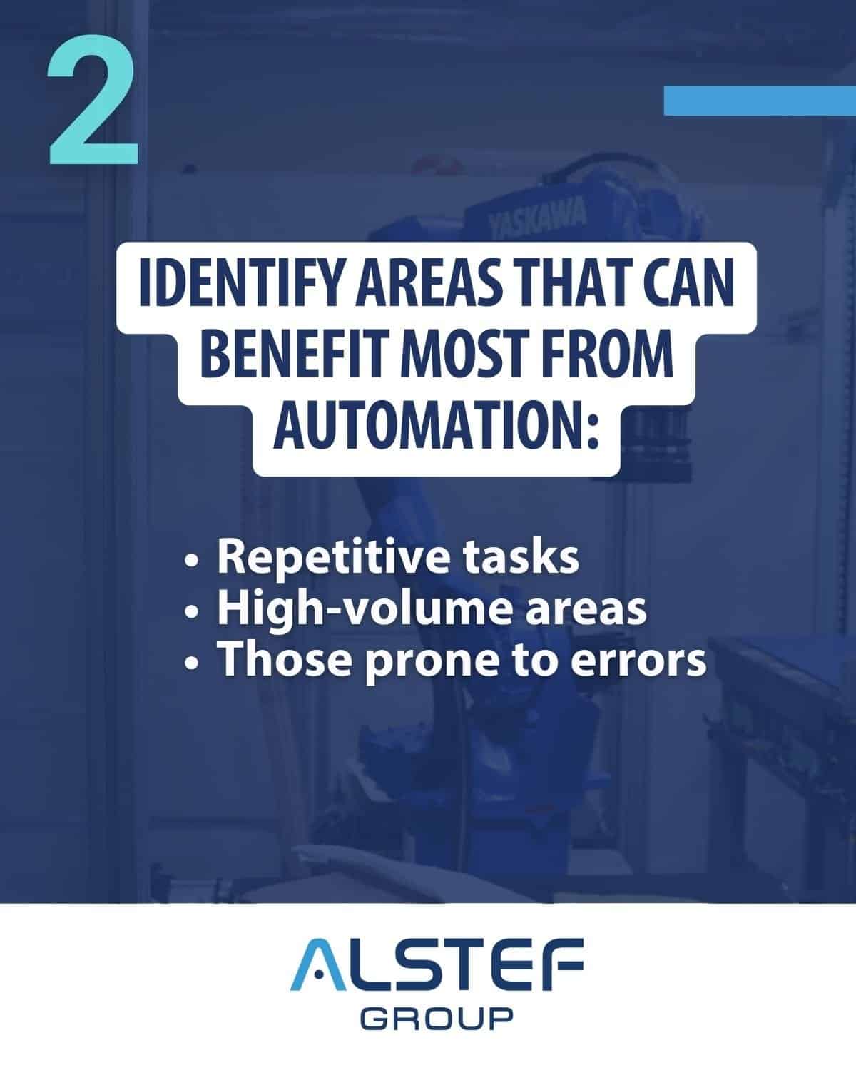 Identify areas that can benefit the most from automation